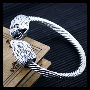 Native American Bald Eagle Men's SILVER Bracelet